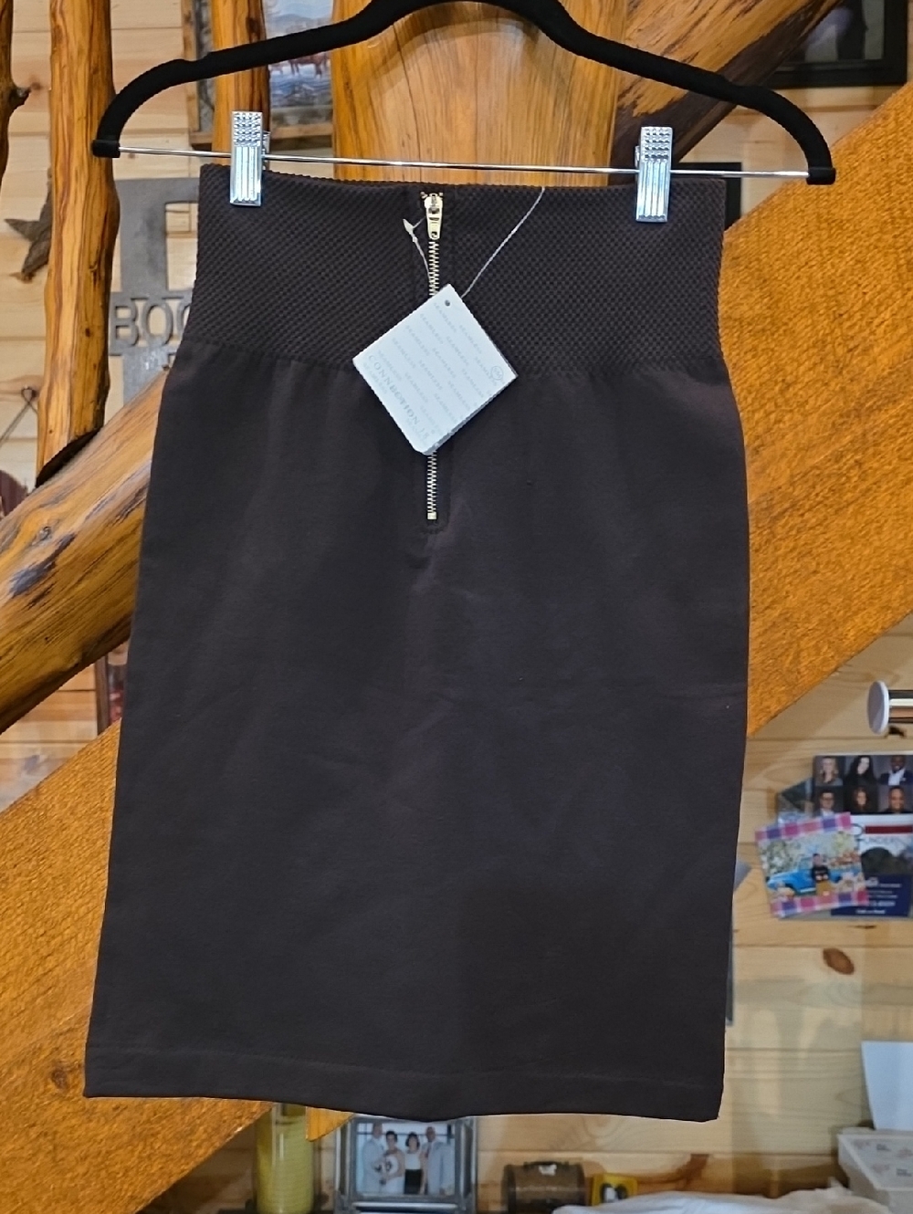 Connection 18 Black High-Waist Pencil Skirt with Front Zip